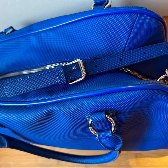 SOLD! Lacoste Royal Blue Leather Handbag - Picture 8 of 13